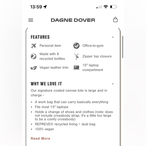 Dagne Dover The Legend Signature Tote in Bleeker Blush - Picture 11 of 12